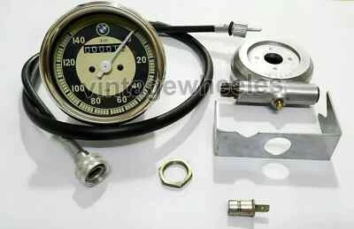RÉPLICA BMW SPEEDO 0-140 KMH+DRIVE Y CABLE 64 PULGADAS APTO PARA BMW R25 R26, R50-51 Foto 1 de 4