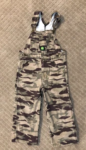 JOHN DEERE Kids Camo Bib Overalls Size 5 - Picture 1 of 5