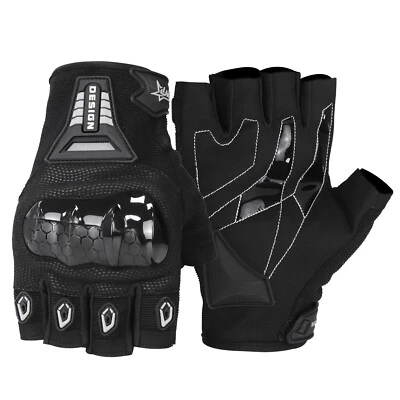 Guantes tácticos sin dedos para hombre Airsoft motocicleta ciclismo aire libre negros Foto 1 de 4