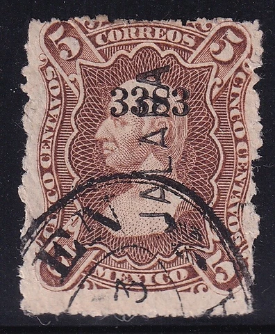 ucz82 Mexico 1874 Jalapa 33-83 Sc#118 Mc#96lx Cover