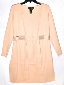 CHRISTINE PHILLIPE maglione cardigan donna cravatta (taglia M/media) cammello 2FQ91 NUOVO - Foto 1 di 8