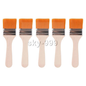 Painting Brush Tool for Interior Exterior with Thin Wood Handle 1.85" Pack of 5