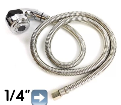 "Unidad de tazón de champú de salón fregadero pieza de repuesto manguera pulverizadora cromada conector de 1/4""" Foto 1 de 4