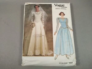 Vintage 80s Vogue Pattern ~ Bridal Original 1519 ~ Size 12 ~ Wedding Dress - Picture 1 of 8