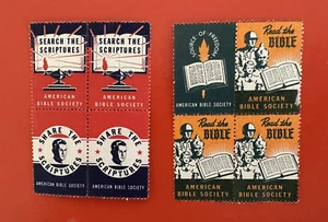 Vintage 1950s AMERICAN BIBLE SOCIETY ~ EIGHT SEALS POSTER STAMPS - Picture 1 of 3