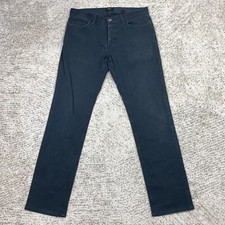 Theory Jeans Mens 33 33x30 Haydin Straight Slim Black Button Fly Denim Stretch