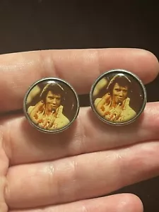 Gents Vintage Elvis Presley Enamel Cufflinks - Picture 1 of 3