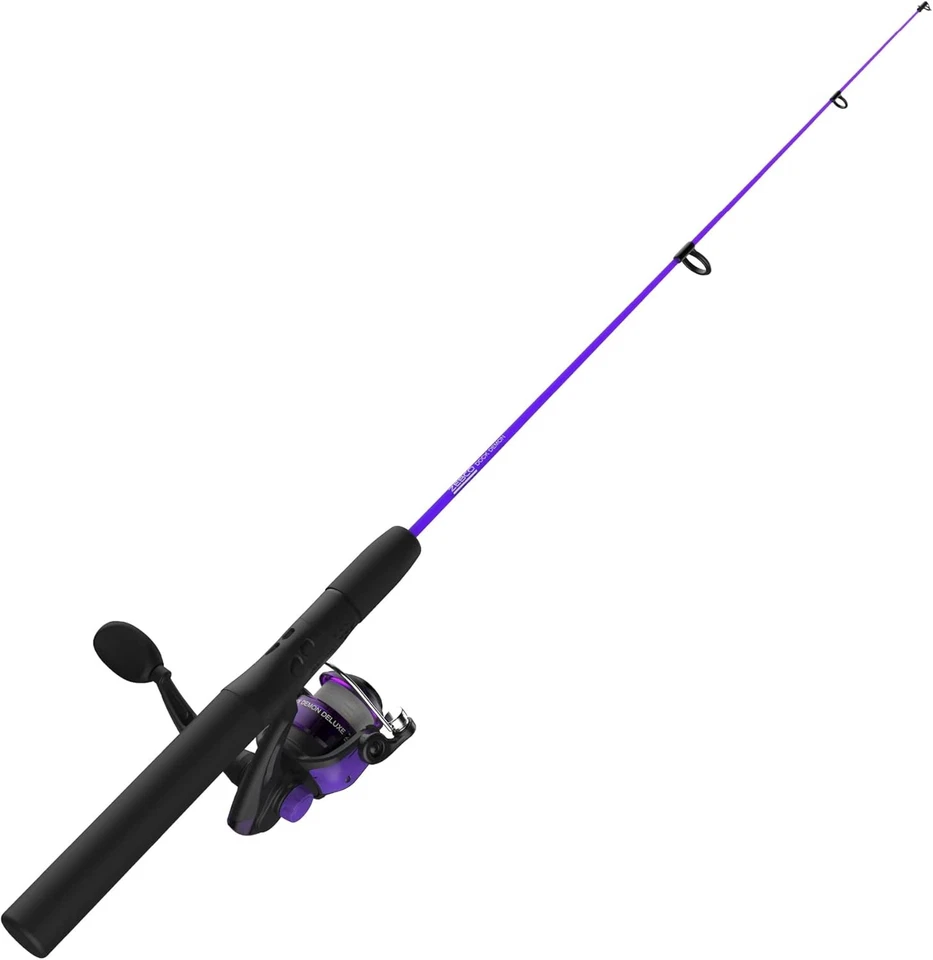 Zebco Dock Demon Purple 30 in 1 PC M Spin Combo 6lb Line