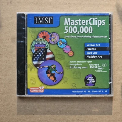2002 IMSI MasterClips 500,000 Digital Art Collection Windows 95-XP NEW SEALED - Image 1 of 4