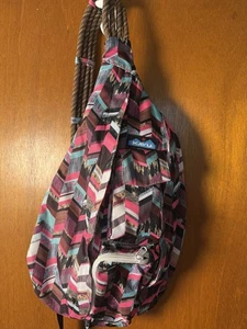 KAVU Rope Sling - Compact Lightweight Crossbody Bag One Size, Sunset Blocks - Picture 1 of 9