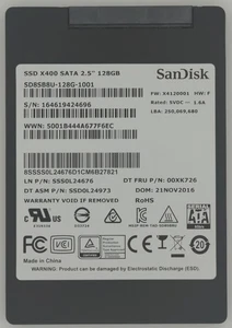 SanDisk X400 128GB SATA III 2.5" 500MB/s Internal SSD -SD8SB8U-28G-1001 00XK726 - Picture 1 of 7