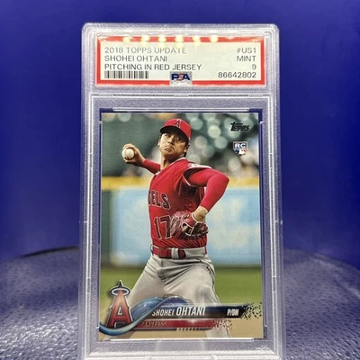 Camiseta 2018 Topps Update SHOHEI OHTANI RC #US1 Pitching In Red PSA 9 Estado perfeito  - Imagem 1 de 2