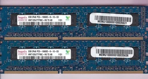 2GB 2x1GB HYNIX PC3-10600E DDR3-1333 ECC HMT125U7TFR8C-H9 T0 AB Memory Kit BLUE - Picture 1 of 2