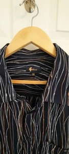 VINTAGE MENS GABICCI SHIRT SIZE 2XL multi scribble ABSTRACT DESIGN viscose - Picture 1 of 9