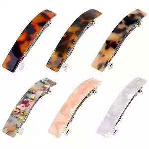 6 Pcs Tortoise Shell Hair Barrettes,Stocking Stuffers for Women Acetate French - Picture 1 of 3