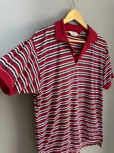 Vintage The Mens Store at Sears Größe M rot blau gestreift Poloshirt - Bild 1 von 6