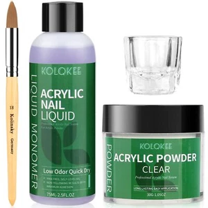 Acrylic Nail Kit – Powder and Liquid Set with Kolinsky Clear - Picture 1 of 7