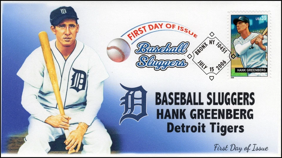 AO-4081-1, 2006, Baseball Sluggers, Hank Greenberg, FDC, Add-on Cachet. Digital - Image 1 of 1