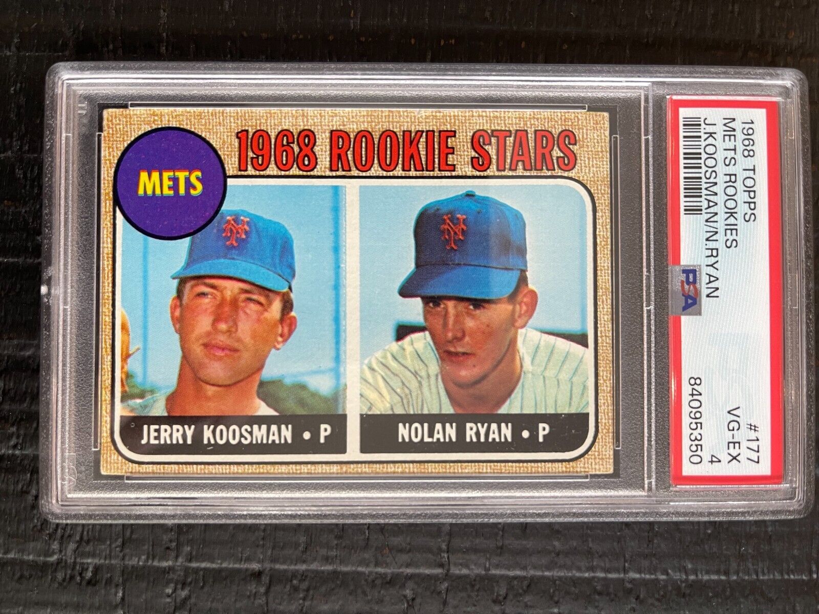 1968 Topps Nolan Ryan & Jerry Koosman Mets Rookie Stars #177 PSA 4 VG-EX