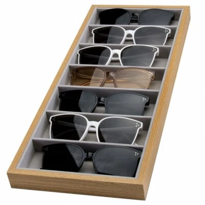 ECARLA Brillenbox für 7 Brillen Brillenschatulle Brillendisplay Brille Aufbewahrung Box