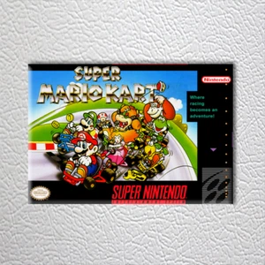 SNES - Super Mario Kart (NEW High Quality Box Art FRIDGE MAGNET) - Picture 1 of 2
