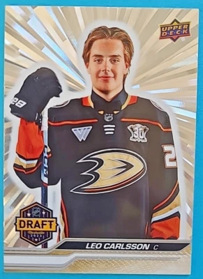2023-24 Leo Carlsson Upper Deck Extended Draft Day Rookie RC #736 OUTBURST - Image 1 of 3