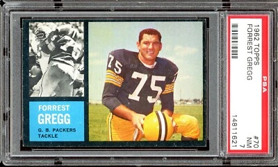 1962 Topps Football #70 Forrest Gregg PSA 7 - Image 1 of 2