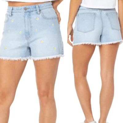 Celebrity Pink Womens 11/30 The Doll Floral Embroidered Denim Jean Shorts NWT - Image 1 of 4