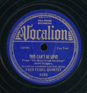 78tk-organ-VOCALION 4553-Fred Feibel-(This can't be love/Your eyes are bigger) - Bild 1 von 2