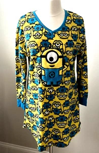 Despicable ME3 Minion Made S/M Night Shirt Appliqued Minion in Center Satin Eye - Picture 1 of 8