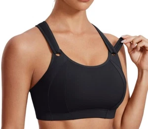 SYROKAN Women's Sports Bra High Impact Support Padded Wireless 40 D - Picture 1 of 11