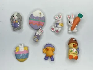 Broche prendedor de Pascua Hallmark conejito pato primavera vacaciones huevo flora vintage lote de 6 - Imagen 1 de 16