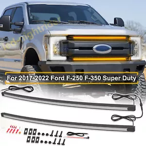 For Ford Super Duty F250 F350 2017-22 LED Grill Accent Lights Bar Kit DRL Strip - Picture 1 of 23