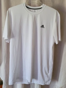 Men's Adidas 2XL T-Shirt White Short Sleeve Climalite Workout Running Nice - Picture 1 of 4