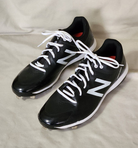 New Balance L4040BK5 Acciaio CLEATS Nero Bianco TAGLIA 12 D PUNTO GINOCCHIO NUOVO SENZA SCATOLA