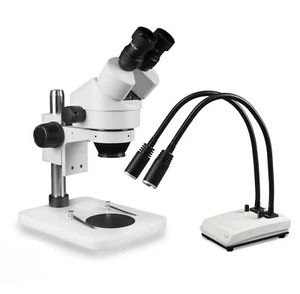 Vision 7X-45X Binocular Zoom Stereo Microscope with Dual Gooseneck LED Light - Picture 1 of 5