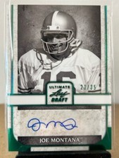 2022 Leaf Ultimate Draft JOE MONTANA #PA-JM1 Emerald Autograph #'d 23/35 49ers