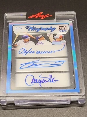 2023 Pro Set Pure Auto Triography Andre Dawson Vladimir Guerrero Larry Walker - Image 1 of 3