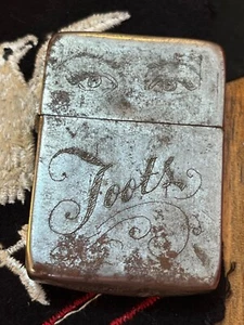 1942 Zippo Lighter WWII US Navy named 4 barrel engraved eyes lips Steve Foots - Picture 1 of 11