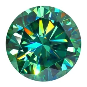 Piedra preciosa suelta moissanita verde corte redondo grado AAA de 1,95 quilates - Imagen 1 de 7