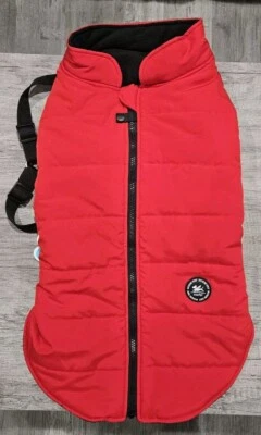 Dog Jacket (4XL?) Red with Black Straps Fleece Lined Vest Parka Harness NORBI - Image 1 of 4