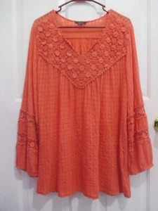 womens Hannah size 1X embriodered orange top - Picture 1 of 10