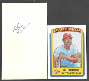 Bill Robinson ( Debut 1966 ) NYY PHI PIT ATL SIGNED AUTOGRAPH AUTO 3x5 INDEX COA - Picture 1 of 1