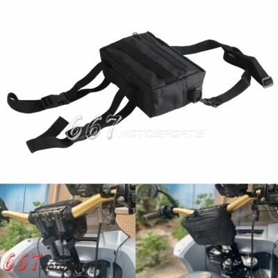 Bolso Manillar Para Harley Softail Dyna Sportster Street Bob Club Estilo T-Bar Nuevo Foto 1 de 4