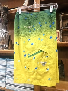 Columbia PFG (34)x(12) Men's Omni-Shield Fishing, Yellow/Green Swim Shorts - Picture 1 of 10