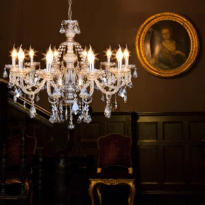 10 Arms K9 Crystal Chandelier Glass Ceiling Light Pendant Lamp Living Room Decor - Picture 1 of 12