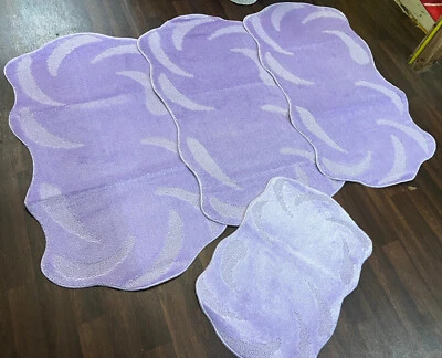 ROMANY WASHABLES TAPPETINI ZINGARI LAVABILI ROMANY TAGLIA 68CMX120CM 4PZ SET ANTISCIVOLO NUOVI CARK LILAC