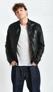 Giubbino avvitato da uomo in vera pelle mod Zen-nero - Imagen 1 de 7