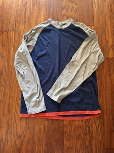 Vintage Volcom Long Sleeve Tee T-shirt Blue Orange Oatmeal Medium - Picture 1 of 6