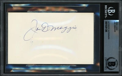 Joe DiMaggio Signed 3x5 Index Card Yankees Vintage Sig Beckett #18281386 - Image 1 of 2
